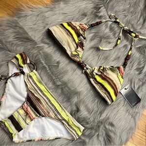 HeartSoul Yellow and Brown Bikini Swimwear